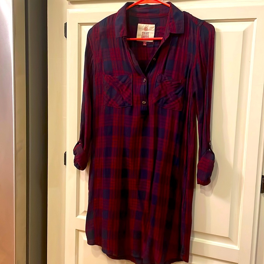 SO Flannel shirt dress. Small